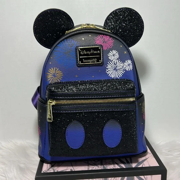 Loungefly Rare Disney Parks 50th Fireworks Backpack - Purple and Black Loungefly Walt Disney- Rare 50th Anniversary -backpack  main image 2